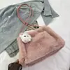 Bolso Cubo Peludo de Nuevo Estilo Transfronterizo para Mujer, Bolso de Hombro de Gama Alta Estilo Coreano Otoño e Invierno, Bolso de Mano de Diseño Nicho para Viajes Diarios