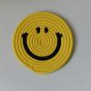 Posavasos para el Hogar de Estilo Japonés Tapete Aislante del Calor Línea de Algodón Smiley Rattan Paja Tapete Tejido a Mano Individual Nórdico Simple