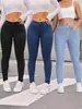 Amazon Aliexpress Mais Vendidos Roupas Femininas Estilo Europeu e Americano Levanta Bumbum Emagrecedor Cintura Alta Jeans Stretch Jeans Transfronteiriços para Mulheres