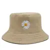 Chapéu de Pescador com Margaridas Bordadas Doces, Chapéu Floral Dupla Face, Chapéu Bucket Fofo com Proteção Solar para Mulheres, Estilo de Luxo Leve para Adultos