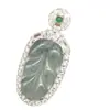 Colgante de Hoja de Jade Birmano Natural Grado A Estilo Chino Nuevo, Estilos Diversos, Único en su Tipo, 9149 Tipo Hielo