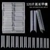 Molde para Uñas de Cristal para Extensión de Uñas Almendra en Forma de U con Papel de Escala Molde para Uñas de Gel sin Papel Caja de 120 Piezas