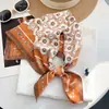 Lenço de Seda Jacquard Quadrado Pequeno para Mulheres Retrô de Alta Qualidade Fino Respirável Lenço de Pescoço Estampa de Pérolas Combinado com Camisa Lenço ins