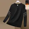 Moletom com Gola Redonda e Forro de Lã para Homens, Tendência Outono e Inverno Versátil Solto Manga Longa Roupa de Baixo para Casais, Tops de Estudante