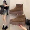Botas de nieve para mujer Birkenstock, suela gruesa, nuevo estilo invierno 2026, versátiles, de moda, forradas de felpa, engrosadas, cálidas, botines, botas de algodón
