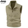 2026 Nuevo Chaleco de Pesca Casual para Exteriores de Primavera y Otoño para Hombre, Ropa de Trabajo para Hombre, Talla Grande, Multibolsillos, Chaleco de Secado Rápido