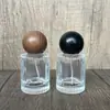 En Stock B283-30Ml50Ml Botella Cosmética de Vidrio Rayado con Tapa de Bola/Botella Recargable Conveniente/Botella Vacía de Tipo Spray para Perfume