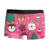 Exportação Transfronteiriça Mais Vendido Roupa Íntima Masculina de Natal Respirável, Confortável e Fashion com Estampa 3D, Boxer de Cintura Média