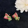 Novos Brincos Pingente de Borboleta Coloridos Artesanato de Esmalte Exquisito Tendência Nacional Estilo Chinês Realistas Presente