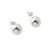 Joyería de Comercio Exterior Chapado en Cobre Plata 925 10mm Aretes de Frijol Brillantes Aretes de Bolas Pequeñas Temu Xiyin Tk Venta Caliente