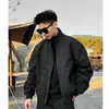 Jaqueta de voo estilo americano transfronteiriça para homens, marca da moda de outono cleanfit versátil com gola alta jaqueta baseball