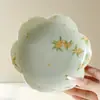 Suporte para Bule de Cerâmica Amarelo Damasco Pintado à Mão da Dinastia Tang e Song, Conjunto de Chá Kung Fu, Acessórios para Cerimônia do Chá, Bandeja de Chá Seco Doméstica, Bandeja para Lanches de Chá