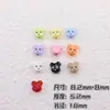 Cuentas de aleación con cabeza de oso violento pintada, cuentas espaciadoras de aleación de dibujos animados para DIY, para pulseras, collares, cadenas de teléfono y accesorios de ropa
