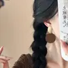 Estilo Étnico Agulha de Prata Peça Oval de Madeira Brincos Redondos Moda Simples Retrô Versátil Brincos de Tarraxa Nicho Brincos de Luxo