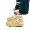 Zapatos de Entrenamiento de Cuero Amarillo para Mujer, Nuevos Populares 2025 Otoño Versátiles de Suela Fina Ligeros Casuales Deportivos