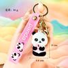 Llavero Creativo de Bambú Panda Dibujo Animado Pareja Lindo Colgante Panda Hebilla Accesorios para Mochila Escolar Pequeño Regalo Venta al por Mayor
