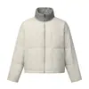 FORN3 Chaqueta de Plumas Nueva de Otoño Cuello Alto Cortavientos Cuadros Acolchado Ligera Versátil Ropa Exterior Cálida Casual para Hombre