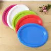 Placas Descartáveis de PP de Grau Alimentício 12 polegadas Brancas Prato de Jantar de Plástico Prato Oval Casa ao Ar Livre Frutas Pesca