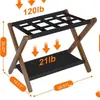Maleta de Doble Capa Nuevo Estante de Almacenamiento Dormitorio Plegable Estante por Capas Equipaje Zapatero de Madera Estante de Madera Maciza de Pie
