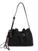 Bolso Cesta Retro de Nicho para Mujer 2025 Nuevo Bolso Cubo Marrón Gamuza Hombro Único Cruzado Bolso Nube