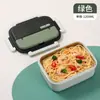 Caixa de almoço isolada 304 para trabalhador de escritório estudante festa caixa de almoço portátil compartimento caixa de almoço à prova de vazamento prato de fast food presente transfronteiriço