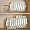 Estante de Almacenamiento de Cocina de Acero Inoxidable, Organizador Redondo para Platos, Escurridor, Estante Pequeño para Tabla de Cortar, Estante de Almacenamiento