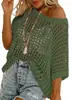 2025 Comercio Exterior Transfronterizo Verano Manga Corta Sexy Hueco Recogido Hueco Top Jersey Blusa de Playa Suéter Tejido para Mujer