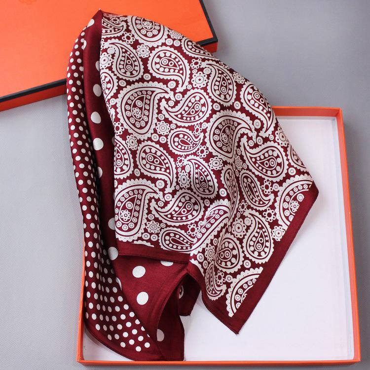 腰果波点拼色酒红1