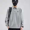 Camisa Polo para Hombre Otoño/Invierno 2026 con Cuello de Solapa, Corte Holgado, Manga Larga, Forro Polar, Nuevo Bordado, Top Casual de Negocios