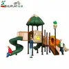 Escorregador combinado grande infantil para exterior, equipamento de diversão para parque comunitário de jardim de infância, escorregador em espiral de plástico casa na árvore