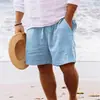 2026 Shorts casuales nuevos de estilo multibolsillos con cordón para hombre, color liso, para playa, sitio independiente de Amazon transfronterizo europeo y americano