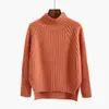 Suéter de cuello medio para mujer 2026 para primavera y otoño, Jersey casual versátil con dobladillo abierto, Abrigo de punto holgado para otoño e invierno