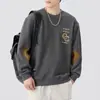Sudadera Nueva para Hombre 2025 con Cuello Redondo, Moderna, Sencilla y Versátil, Top Básico, Color de Contraste, Estilo Moderno y Atractivo, Venta al por Mayor