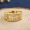 Anel de ábaco dourado estilo étnico de sorte anel masculino moderno personalidade tirana anel de prata esterlina anel de moeda de cobre inscrição