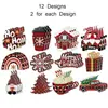 Decorações de Mesa de Árvore de Natal de Madeira Prontas para Uso Transfronteiriço, Arranjo de Atmosfera de Árvore de Natal, Enfeites Pendurados para Decoração de Natal