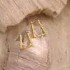 Brincos Hidráulicos de Aço Inoxidável Martelado Geométricos Irregulares Estilo Minimalista Brincos de Tarraxa Acessórios de Joalheria Amazon Transfronteiriça