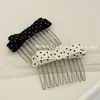 Grampo de Cabelo com Laço de Bolinhas Estilo Coreano Pente de Cabelo Grampo Fofo de Princesa Pente Invertido Presilha de Cabelo Presilha Doce Fresca para Franja