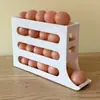 Caja de almacenamiento de huevos automática y creativa con deslizador, bandeja de huevos de cuatro capas para el hogar, rejilla para huevos, ahorra espacio en el refrigerador, puerta lateral de almacenamiento.