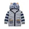 Chaqueta con Cremallera a Rayas con Capucha de León Europea y Americana para Primavera y Otoño Ropa Infantil ins