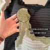 Colección Otoño e Invierno 3315 # Sujetador Camisola Rayado de Terciopelo Rock con Ribete de Encaje y Tirantes Anchos, Ropa de Abrigo para Mujer, Capa Interior y Camiseta Base