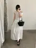 Vestido Tg Minimalista de Cor Sólida com Recortes Falsos de Duas Peças e Patchwork, Modelo Novo Verão 2026 26703