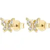 Moda Popular Europea y Americana Belleza Urbana Mariposa Moda Pendientes Simples de Oro y Plata para Mujer Exquisita Joyería Pequeña para Orejas
