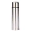 Taza térmica de acero inoxidable transfronteriza, taza térmica grande con forma de bala, taza de agua portátil de acero de doble capa color natural, al por mayor en stock