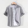 Camisa Japonesa de Algodón Lino de Manga Larga Color Sólido Casual Suelta Artística Fresca Juvenil Combinable Camisa de Lino Moderna