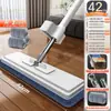 Mop Plano Mãos Livres Modelo Novo para Uso Doméstico, Limpeza em Um Passo Mop Preguiçoso, Mop de Chão com Refil de Tira