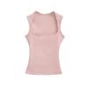 Chaleco Sexy de Tirantes de Hombro Estrecho para Chica Caliente con Cuello Cuadrado, Clavícula Expuesta, Cintura Adelgazante, Top Exterior Básico con Tirantes para Mujer, Verano
