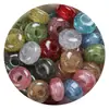 Contas de resina com glitter prateado em formato de losango 8*14mm, design de furo grande, adequadas para montagem de pulseiras DIY, confecção de pulseiras, acessórios para chaveiro de celular e fabricação de joias - em estoque