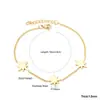Pulsera con Forma de Estrella de Joyería Transfronteriza Europea y Americana, Moderna, Sencilla y Versátil, Pulsera de Estrella de Ocho Puntas, Cadena, Pulsera Chapada en Oro de Acero Inoxidable
