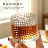 Copo de Vidro Martelado Espesso Transparente, Copo de Uísque Retrô, Copo para Cold Brew, Copo para Bebidas, Copo Doméstico para Suco e Chá