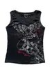 Transfronterizo Estilo Americano Y2K Verano Retro Calle Alta Abotonada Estampada Diseño Personalizado Harajuku Gótico Oscuro Camiseta sin Mangas